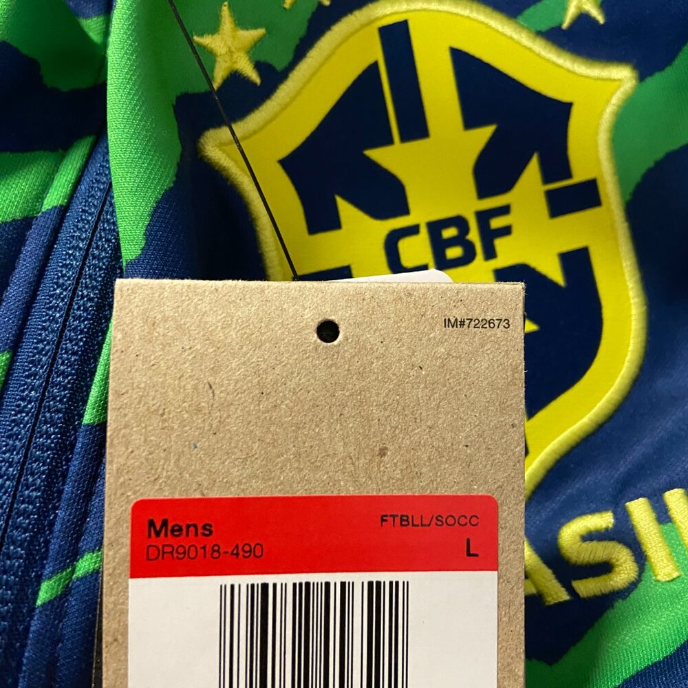 Nike Brazil National Team Anthem Knit Soccer Jacket Mens L Brasil DR9018-490 NEW - Picture 9 of 9